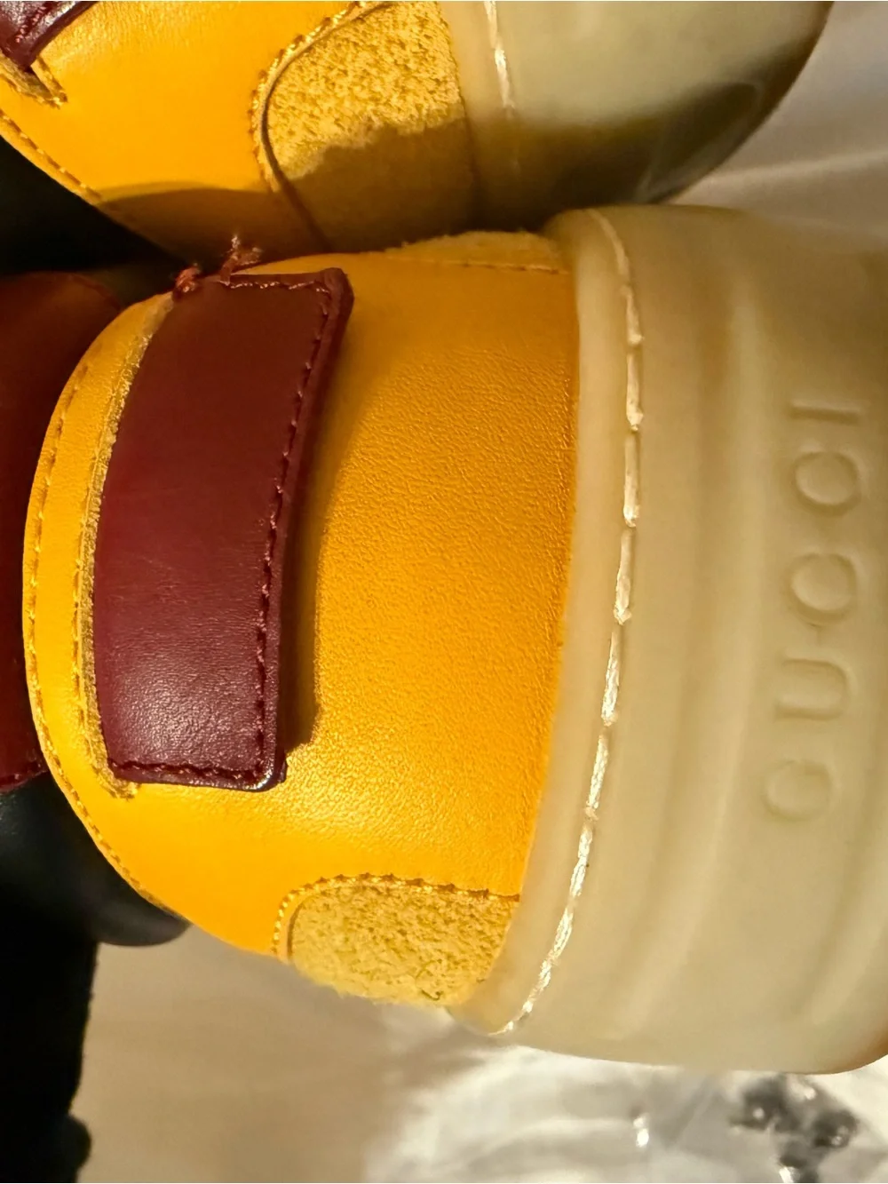 Gucci vintage men’s Yellow Lace-Up Casual Sneakers